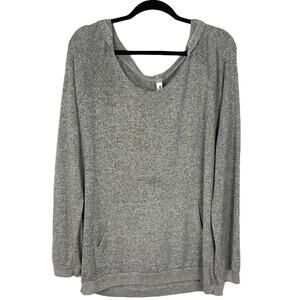 ARTISANS Women's LIGHTWEIGHT HOODIE Rayon Blend LONG SLEEVE Gray Size XL